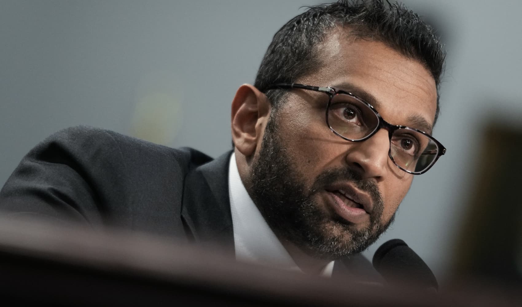 FBI Director Kash Patel testifies during a House Commerce, Justice, Science, and Related Agencies Subcommittee hearing on the 2026 agency’s budget request on Capitol Hill in Washington, DC, on May 7, 2025.