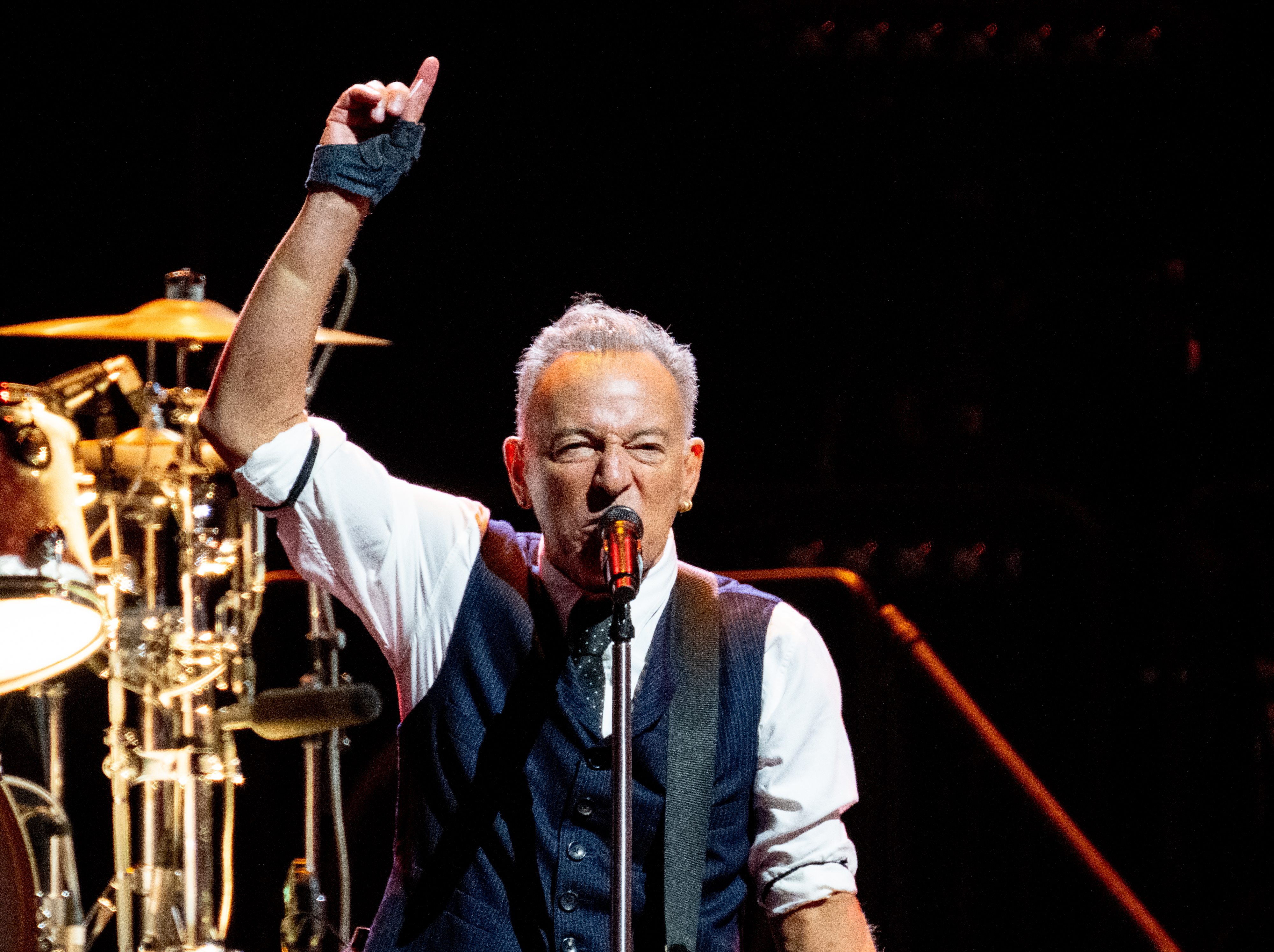 Bruce Springsteen performs during the first night of 'The Land of Hopes and Dreams' tour at Co-op Live on May 14, 2025, in Manchester, England.