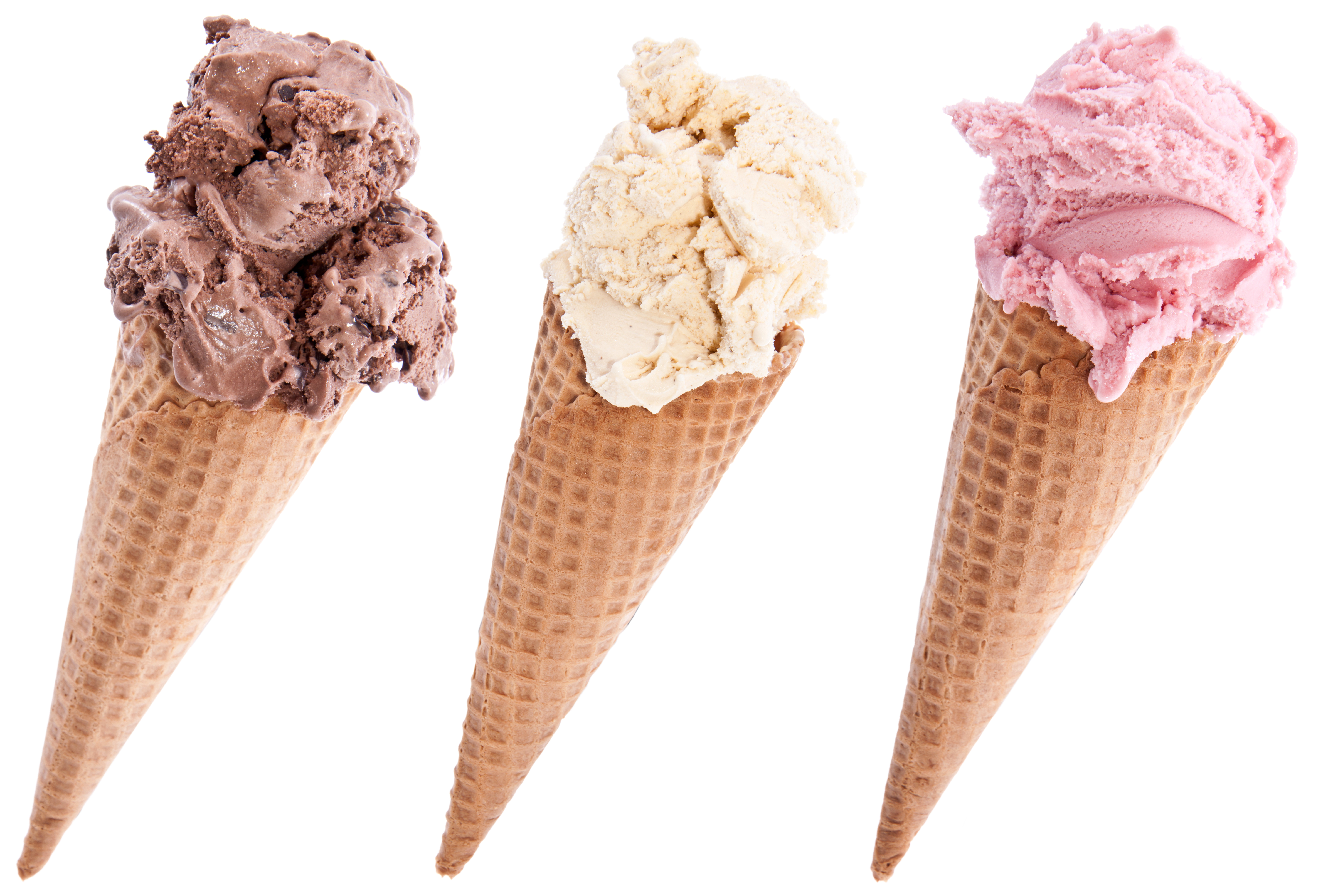 Different sorts of Ice Cream isolated on white background